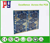 Μπλε πίνακας 1.6MM 8 PCB στρώματος πλαισιωμένος διπλάσιο ENIG τρυπών βύθισης χρυσή 0.25mm επιφάνεια